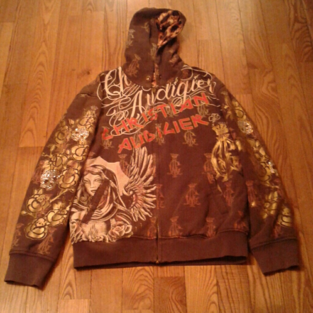 💢LOADED Ed Hardy Reversible Hoodie Mens XL - Picture 2 of 8